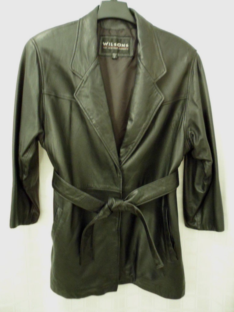 Leather Coat Jacket Brand Varies Black 3 Sizes 8 M L Lined Preowned