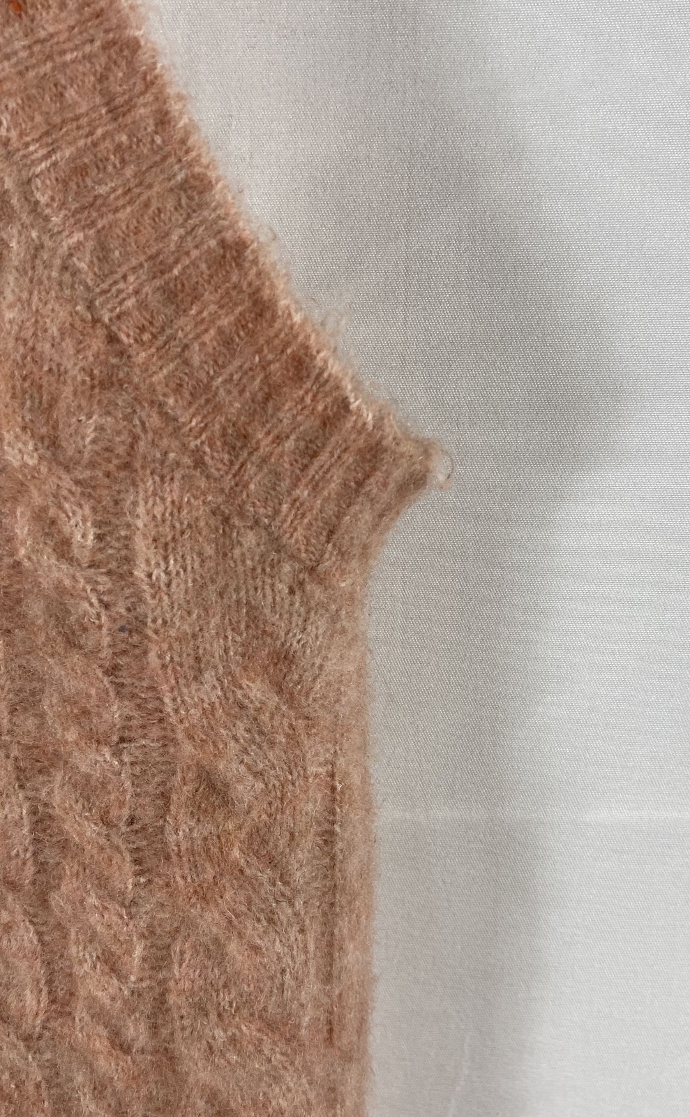 Sandro Women’s Mauve Rose Cable Knit Wool Blend Sleeveless Sweater Vest Top