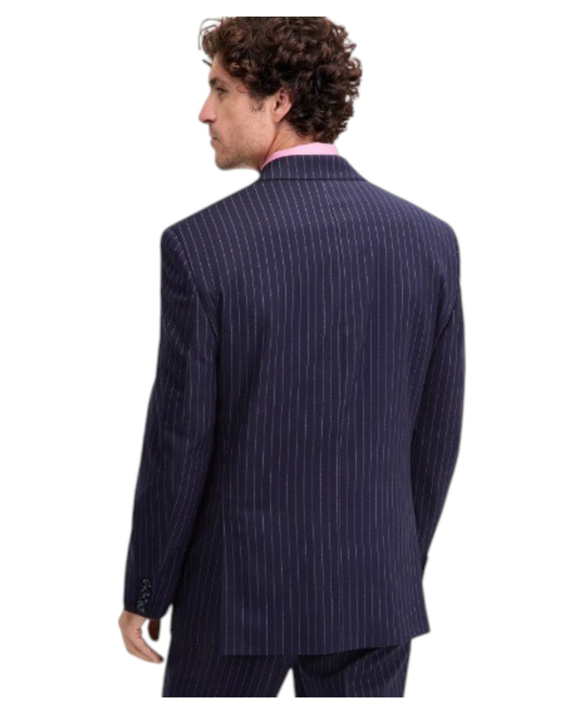 Tayion Mens Classic fit Sport Coat Blazer 42 S Navy Blue Striped
