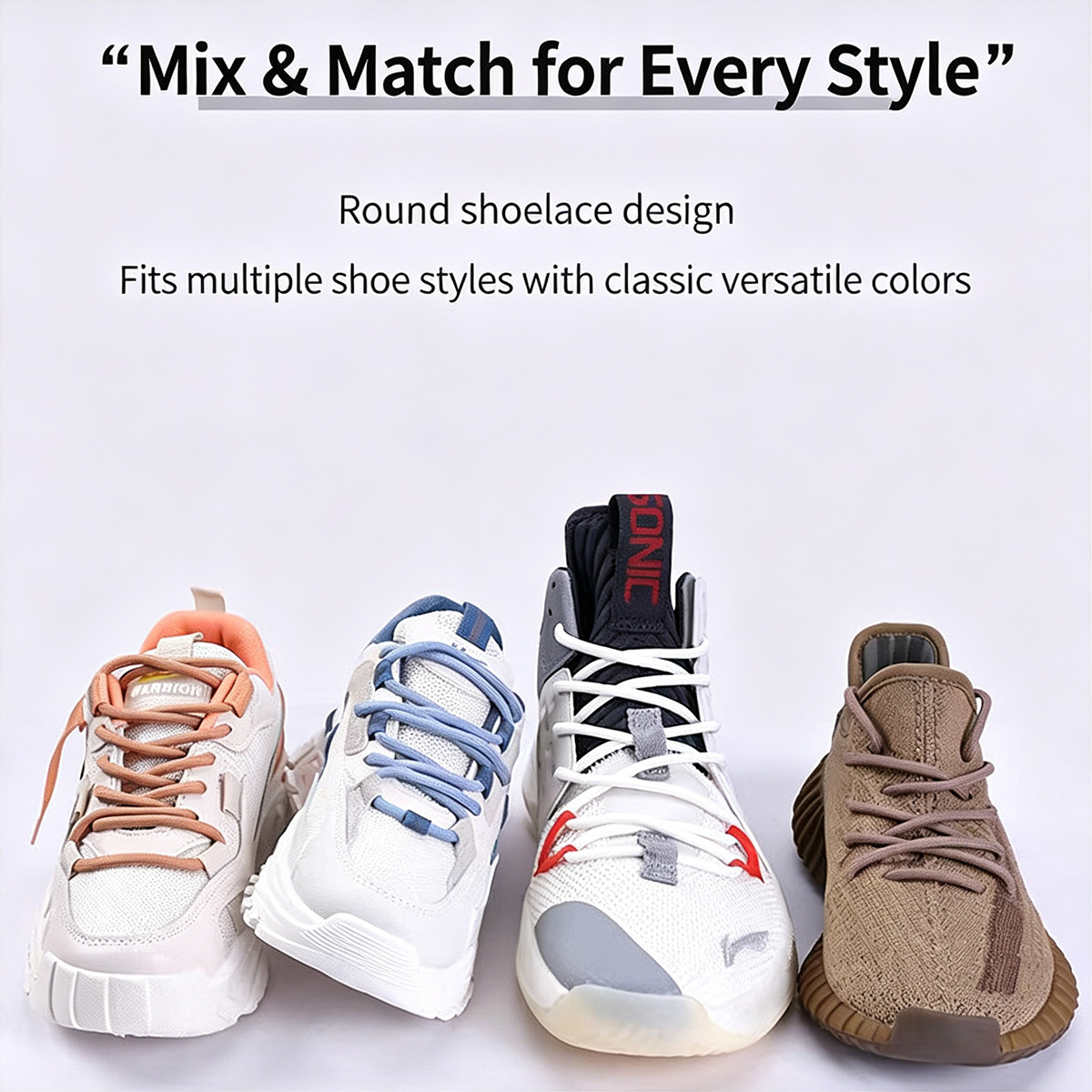 Round Shoelaces Replacement for Boots Sneakers Athletic Sport Shoes 47/55 Inch