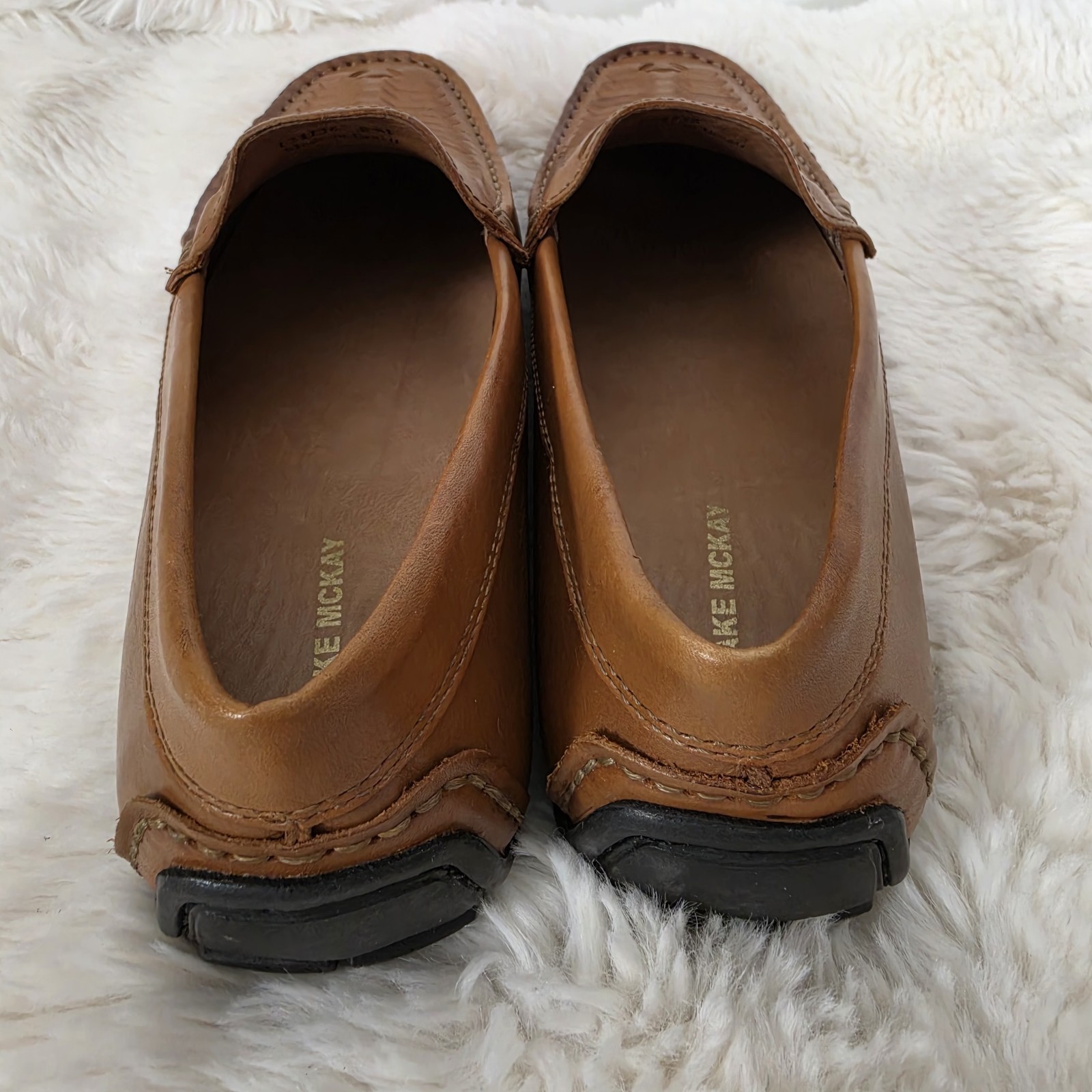 Blake Mckay Tucson Shoes Men’s 8 M Brown Leather Slip On Moccasin Driving Loafer