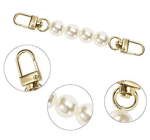 Bag Strap Extender 2Pcs 4.7 Inch Short Faux Pearl Purse Chain Strap 12 cm