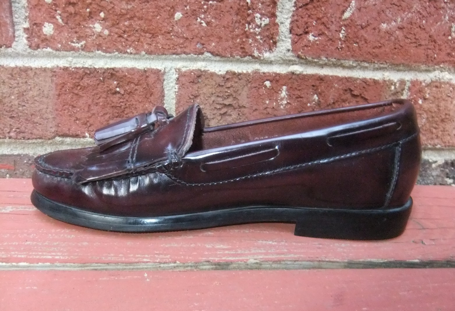 Bass Weejuns Mens Tassel Kiltie Loafers Burgundy Old Money USA 6D