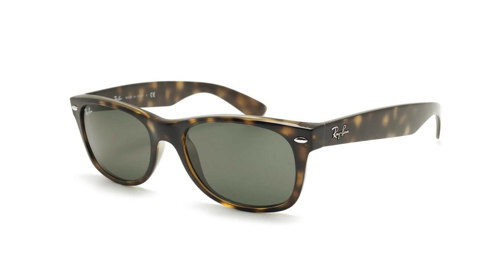 Ray-Ban New Wayfarer Classic Shinny Tortoise/Green 58mm Sunglasses RB2132 902 58