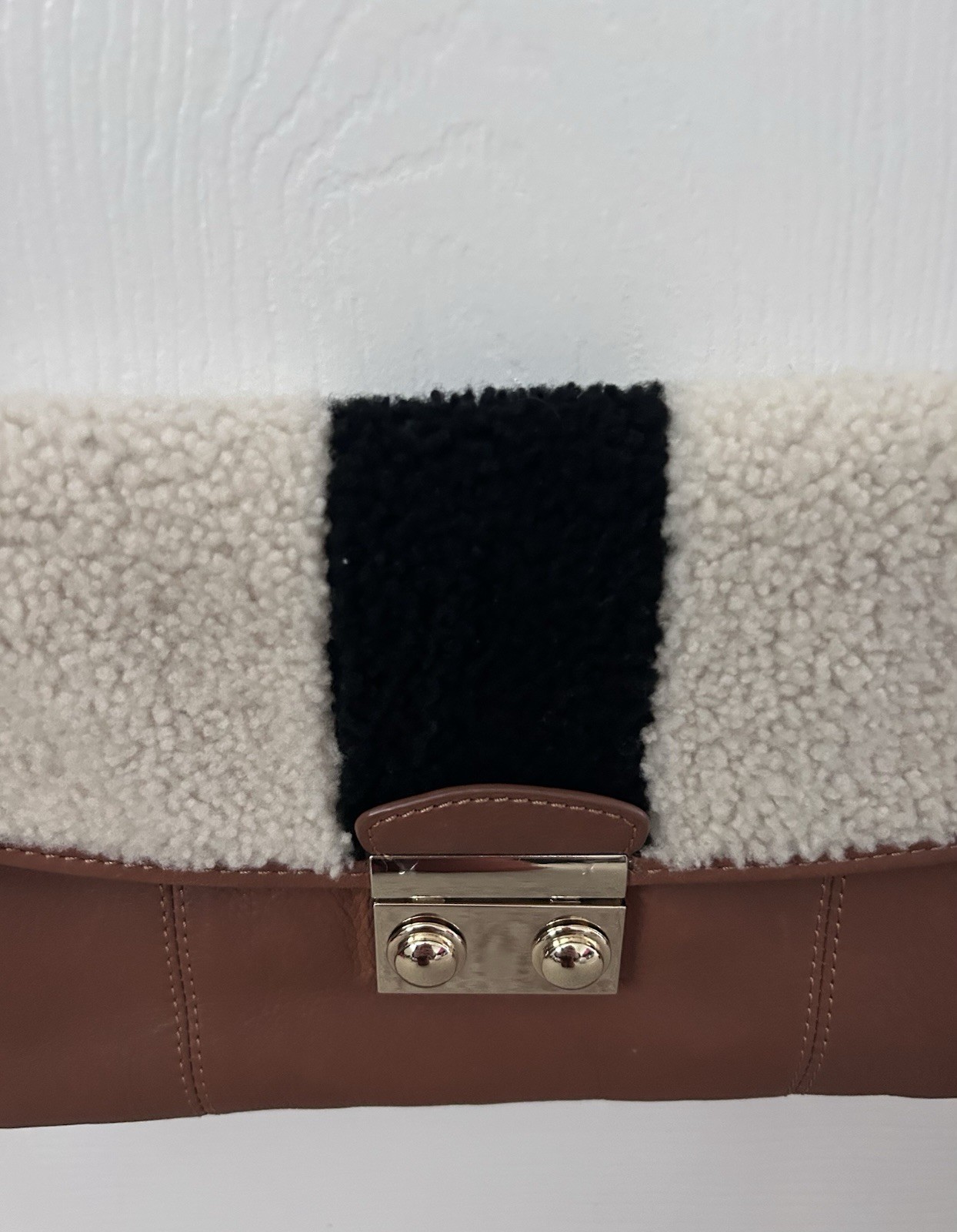 Clever Carriage Company leather crossbody/clutch Sherpa Made In India