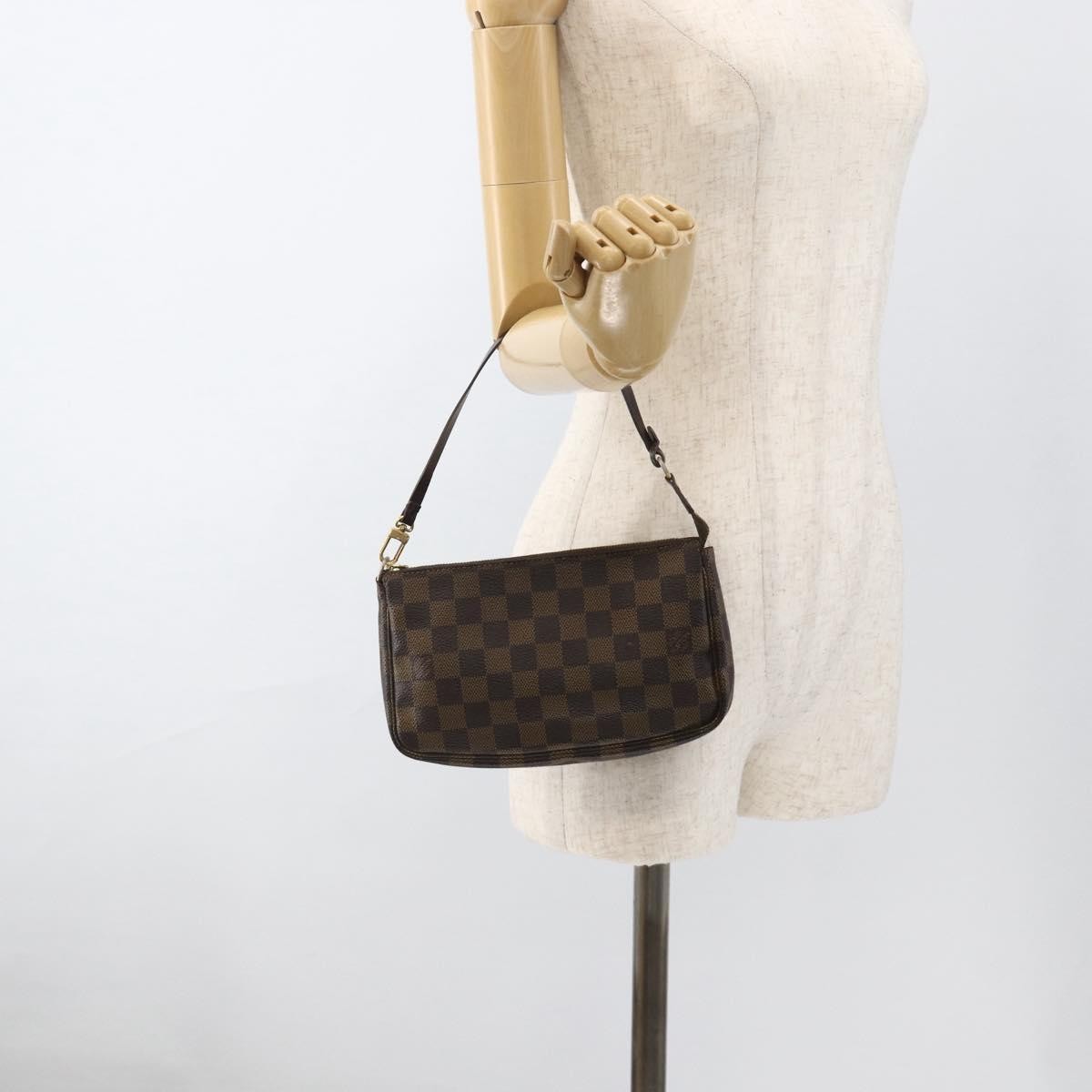 LOUIS VUITTON Damier Ebene Pochette Accessoires Pouch N41206 LV Auth BAZ759
