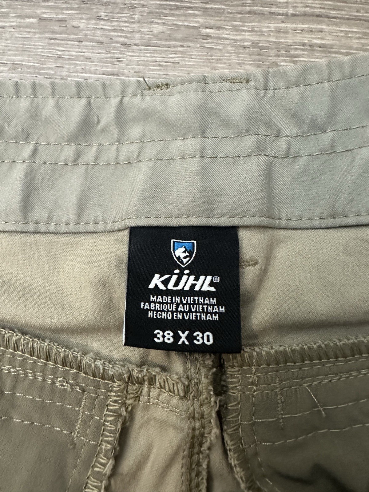 Kuhl Resistor Lite Chino Pants Mens 38×30 Beige Stretch Nylon Hiking Outdoor