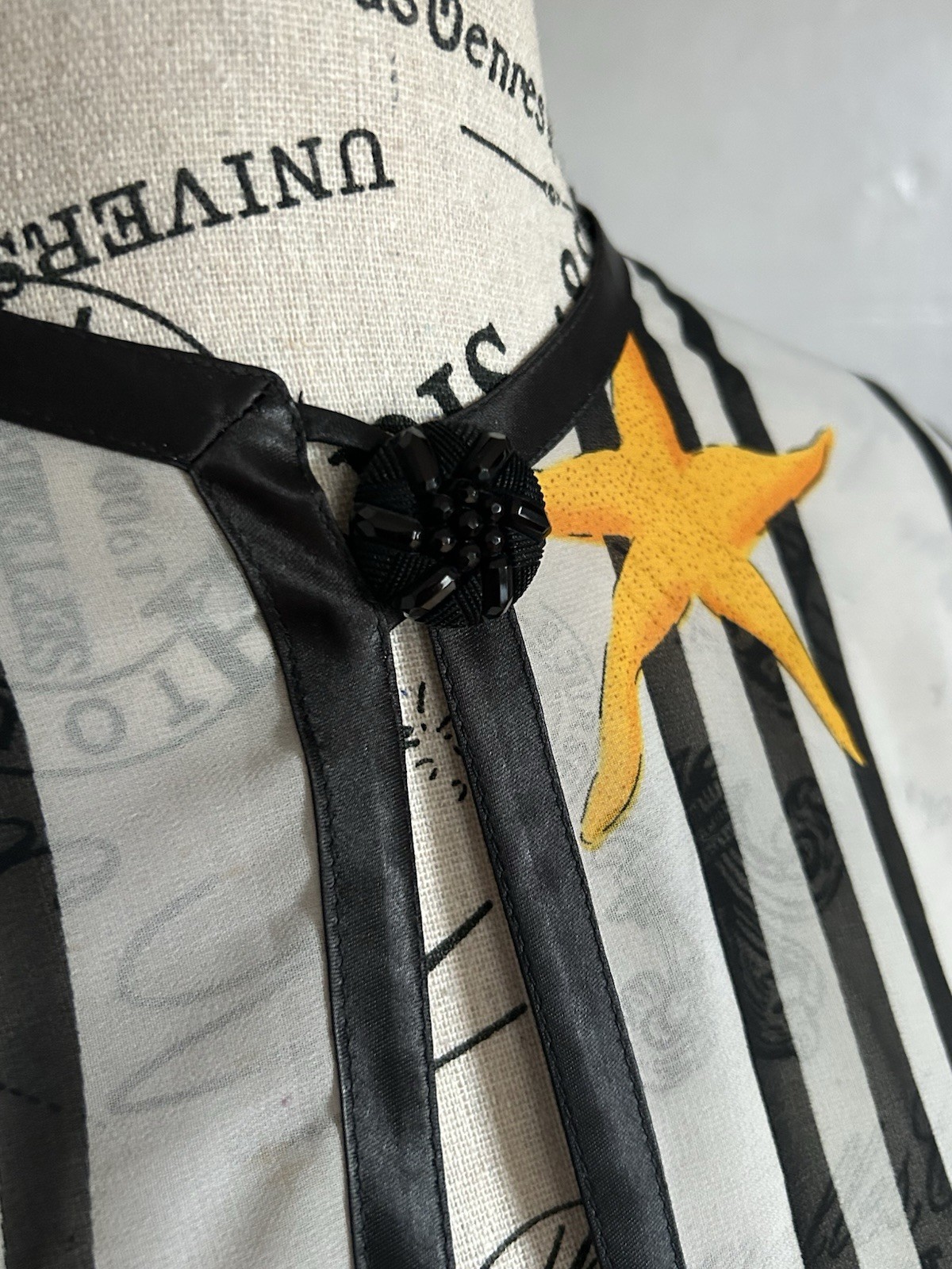 Maggie Shepard Solstice Robe Cover Up Fringe Yellow Black Celestial Festival