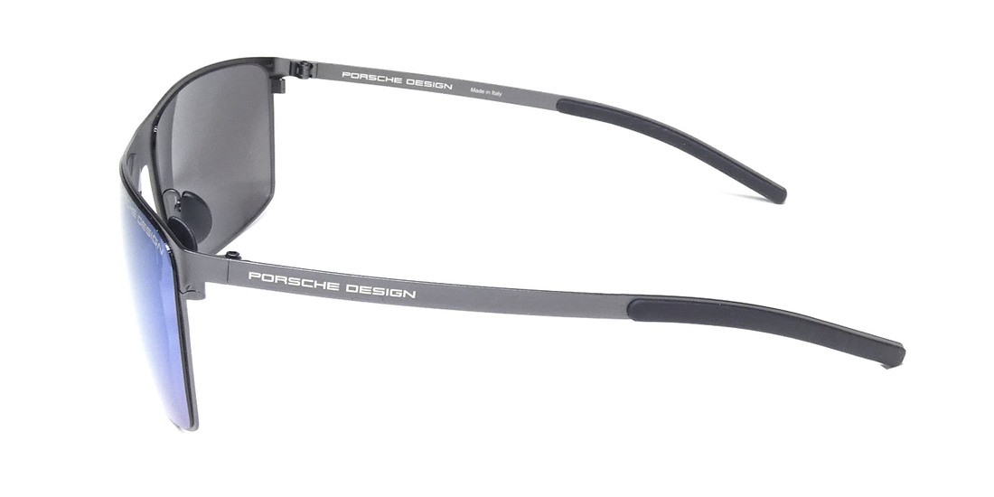 PORSCHE DESIGN P8667 GUNMETAL MIRRORED BLUE LENSES MADE IN ITALY MENS SUNGLASSES