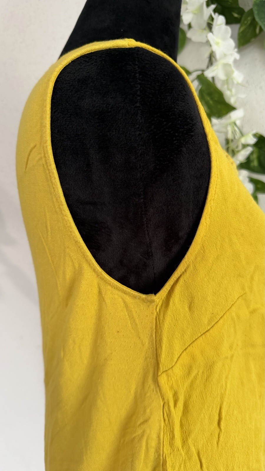 Grace Elements Women’s Mustard Lace Sleeveless Rayon Blouse Top Size M Boho