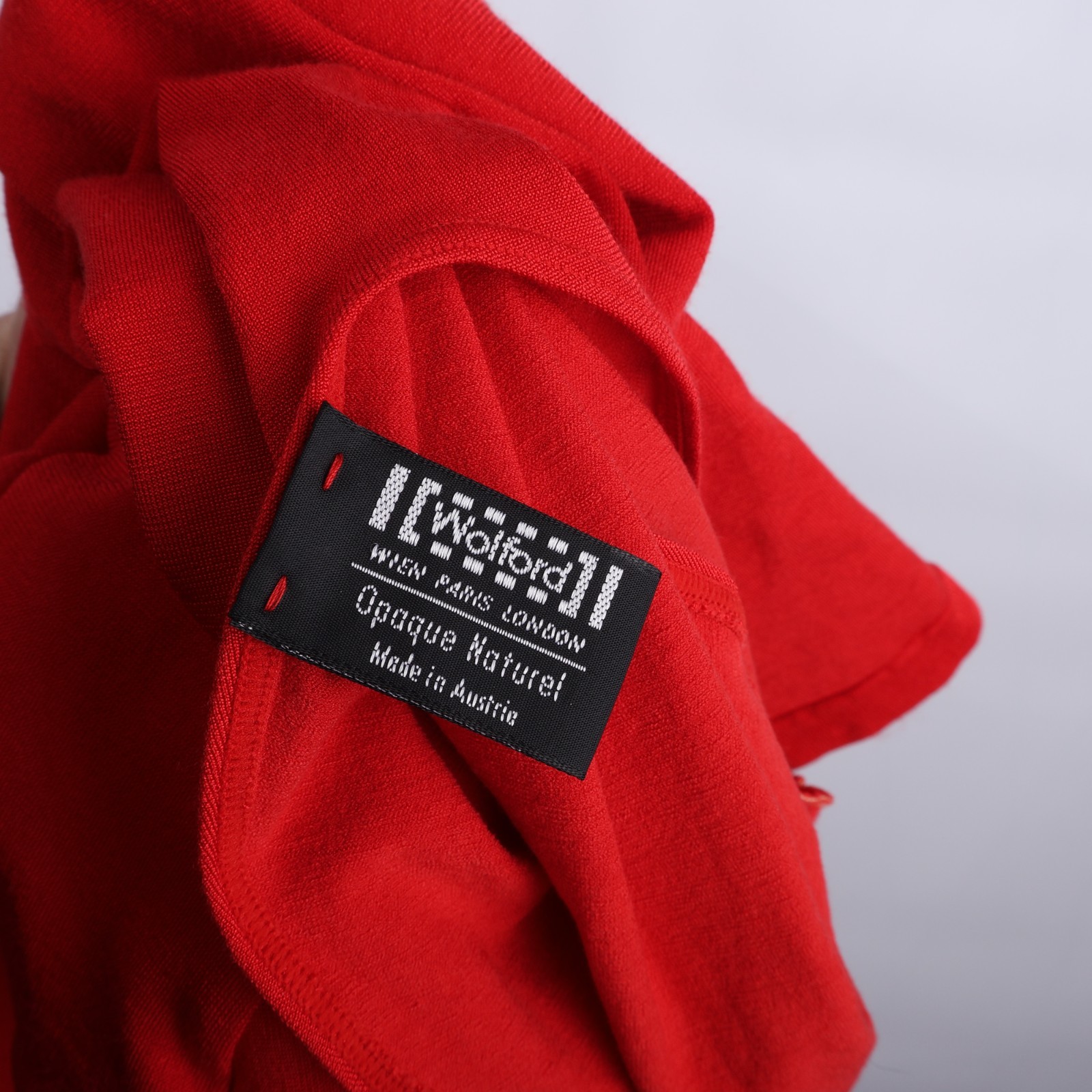 Wolford Opaque Naturel Women Red Short Sleeve Bodysuit Size Small S Cotton Blend
