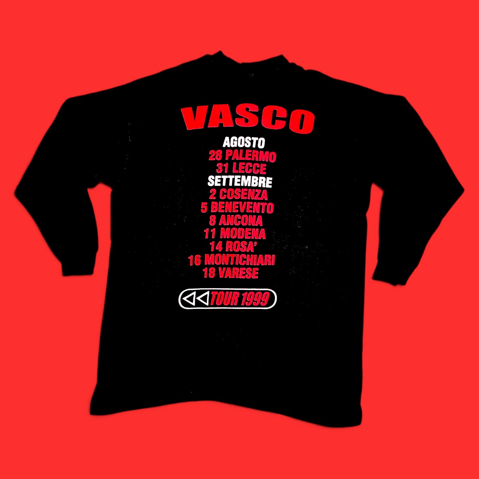 Vasco Rossi 1999 Rewind Tour 90s Vintage Single Stitch LS T Shirt Size L