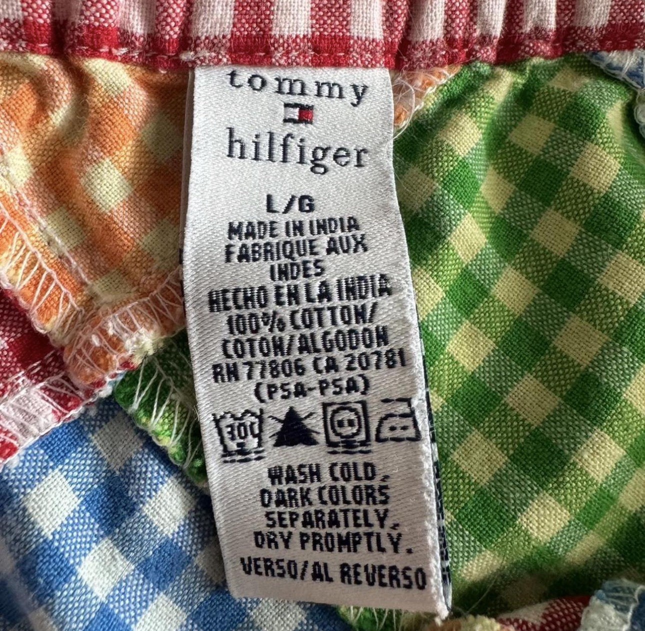 Tommy Hilfiger Women’s Multicolor Gingham Mini Skirt Cotton Size L/G