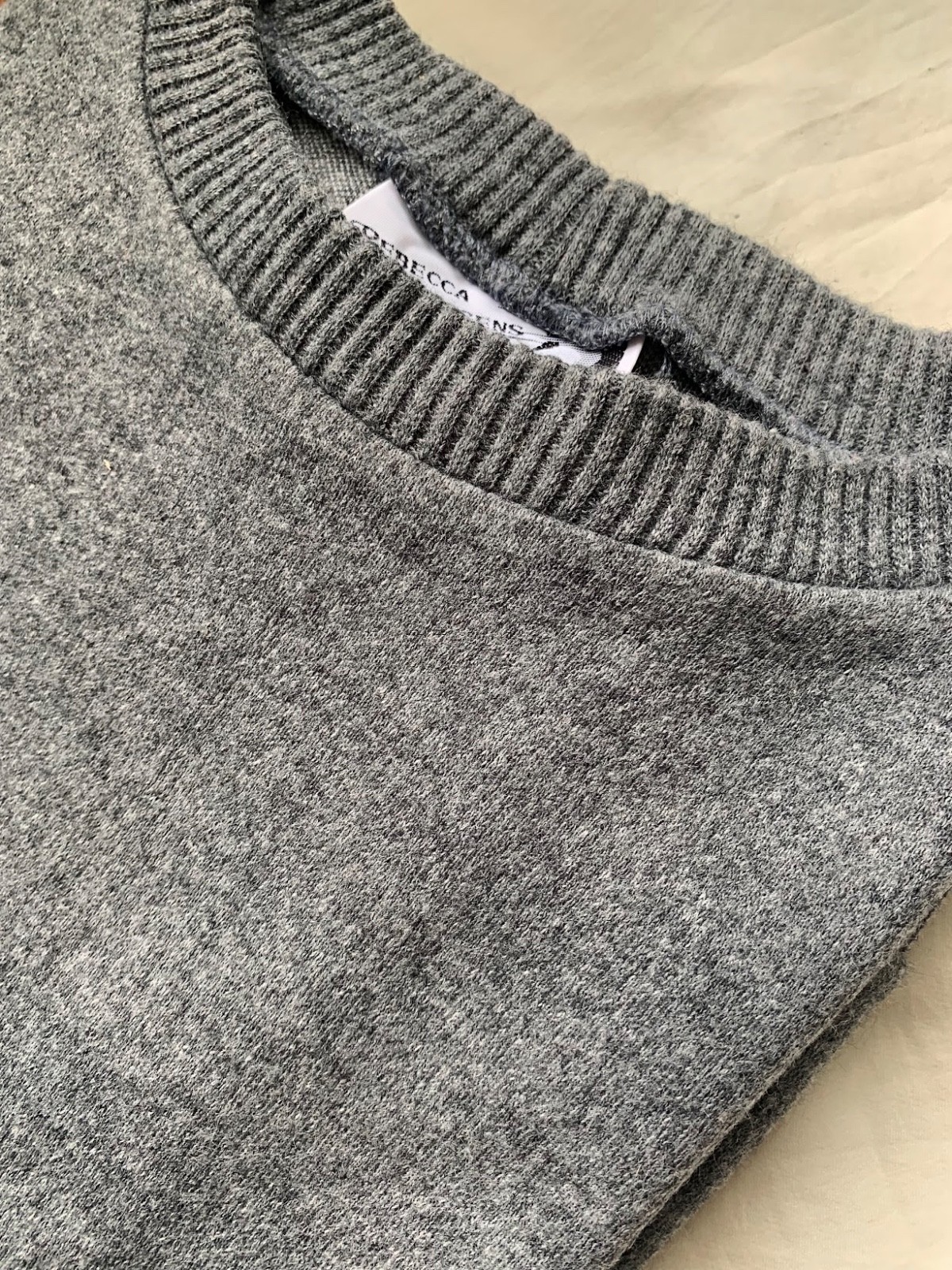 VTG Rebecca Stessens Sml Mid-Elbow 80s Workout Pullover Gray Sweater Made in USA