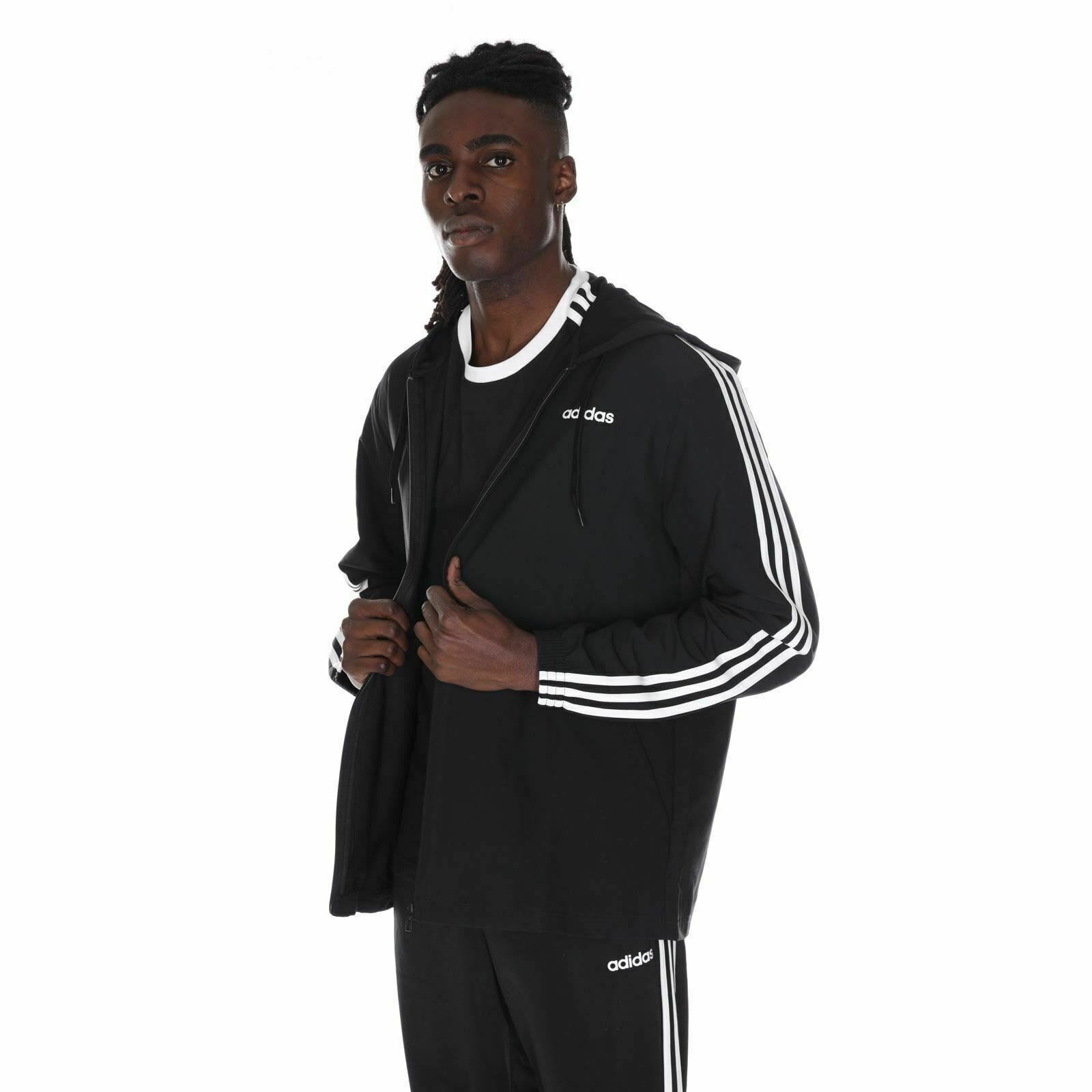 [DQ3066] Mens Adidas Essentials 3-Stripes Woven Windbreaker