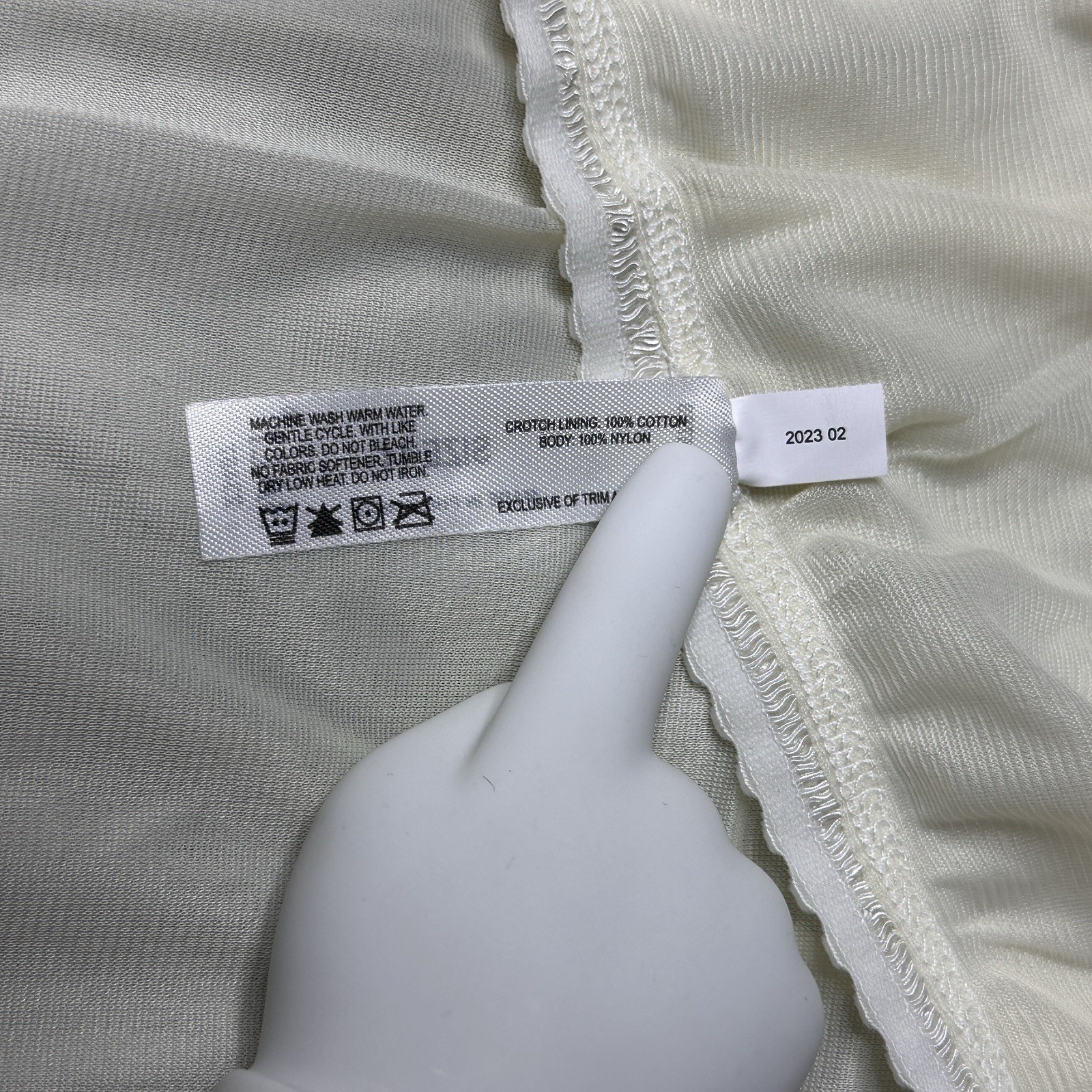 3 PAIR Bali Vintage Full Cut Silky Nylon Panties Ivory Briefs 23467 Size 14 NEW