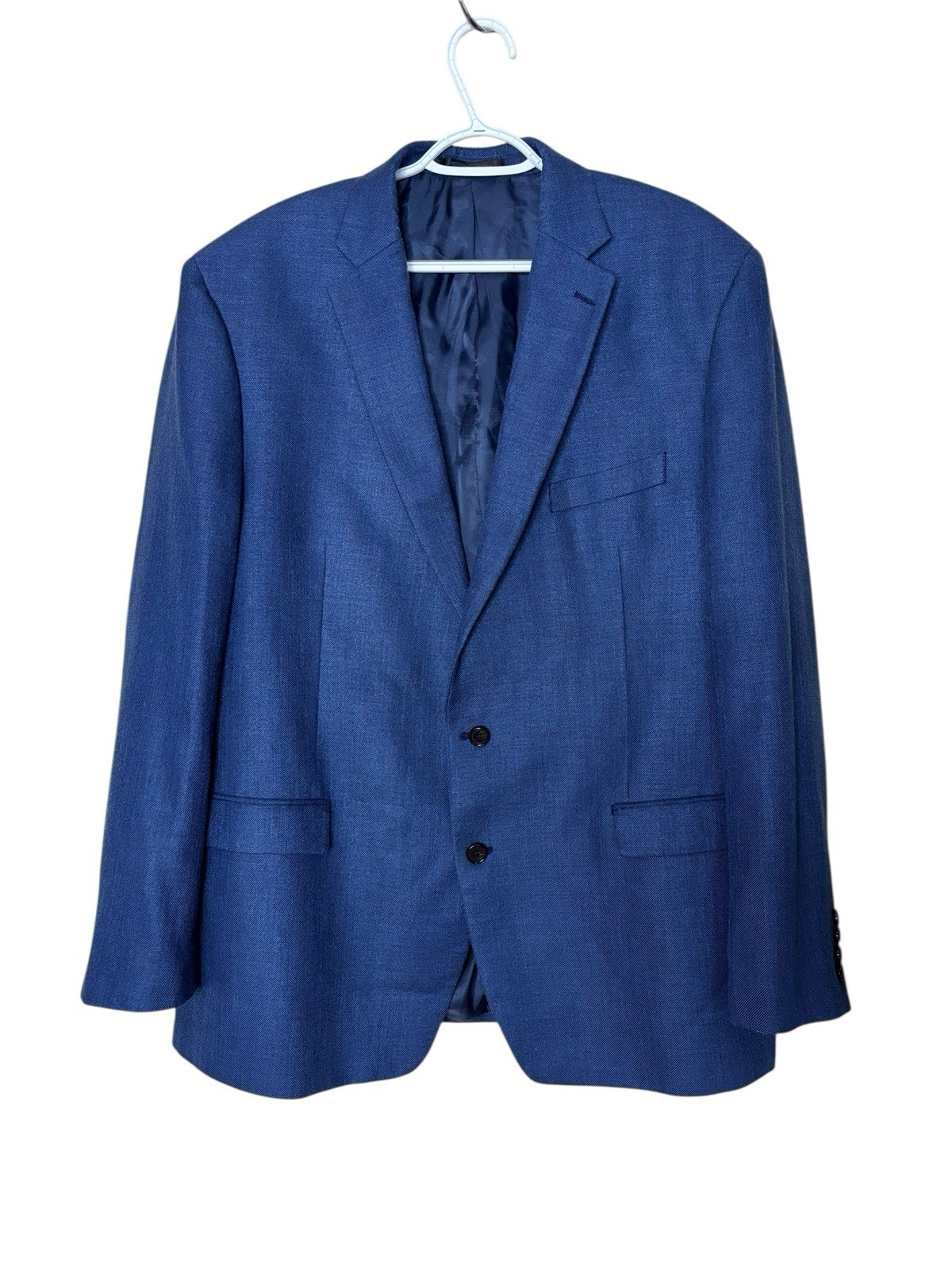 Ralph Lauren Men’s Sport Coat 48L Blue P2P 24” Sleeve 26.5 Collar To Bottom 32”