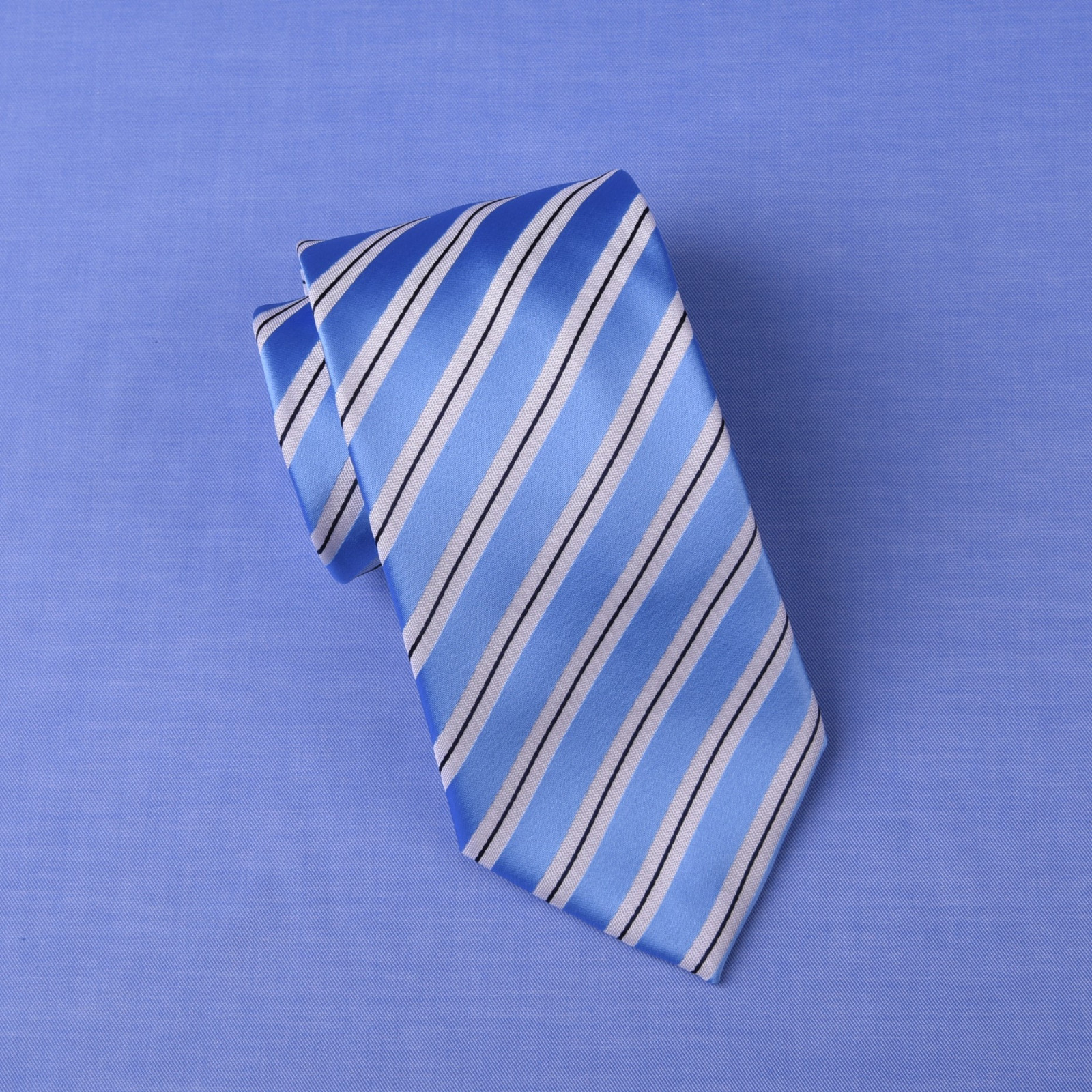 Light Blue Air Force Striped Classic Width Tie 8cm Necktie Standard Wide Fashion