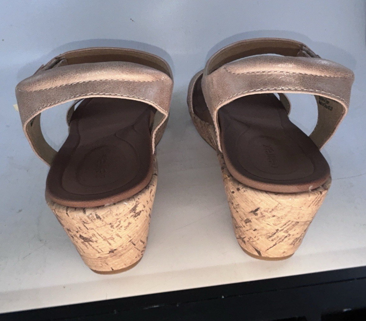 NEW Aetrex Livia Quarter Strap Wedge Orthopedic Sandal in Blush Size 10,5 11 Box