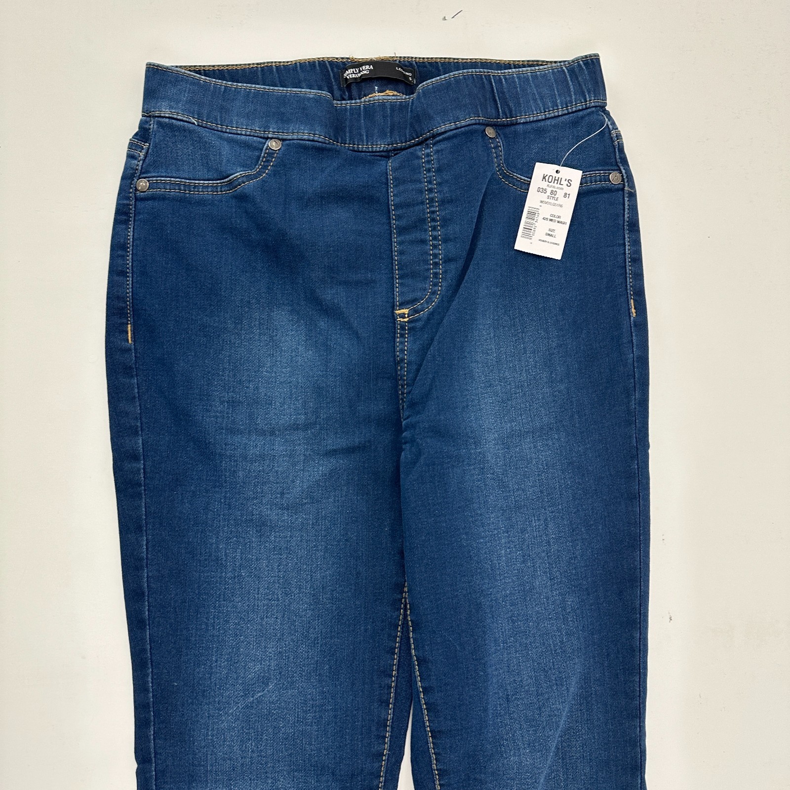 NEW Simply Vera Vera Wang Legging Pull On Women’s size S Small Dark Blue Jeans