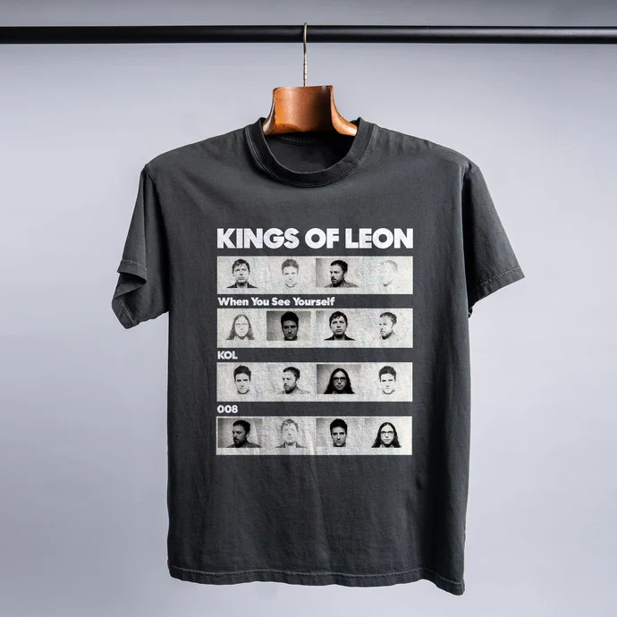 Rare Kings Of Leon Band Cotton Tee Gift For Fan Black T-shirt