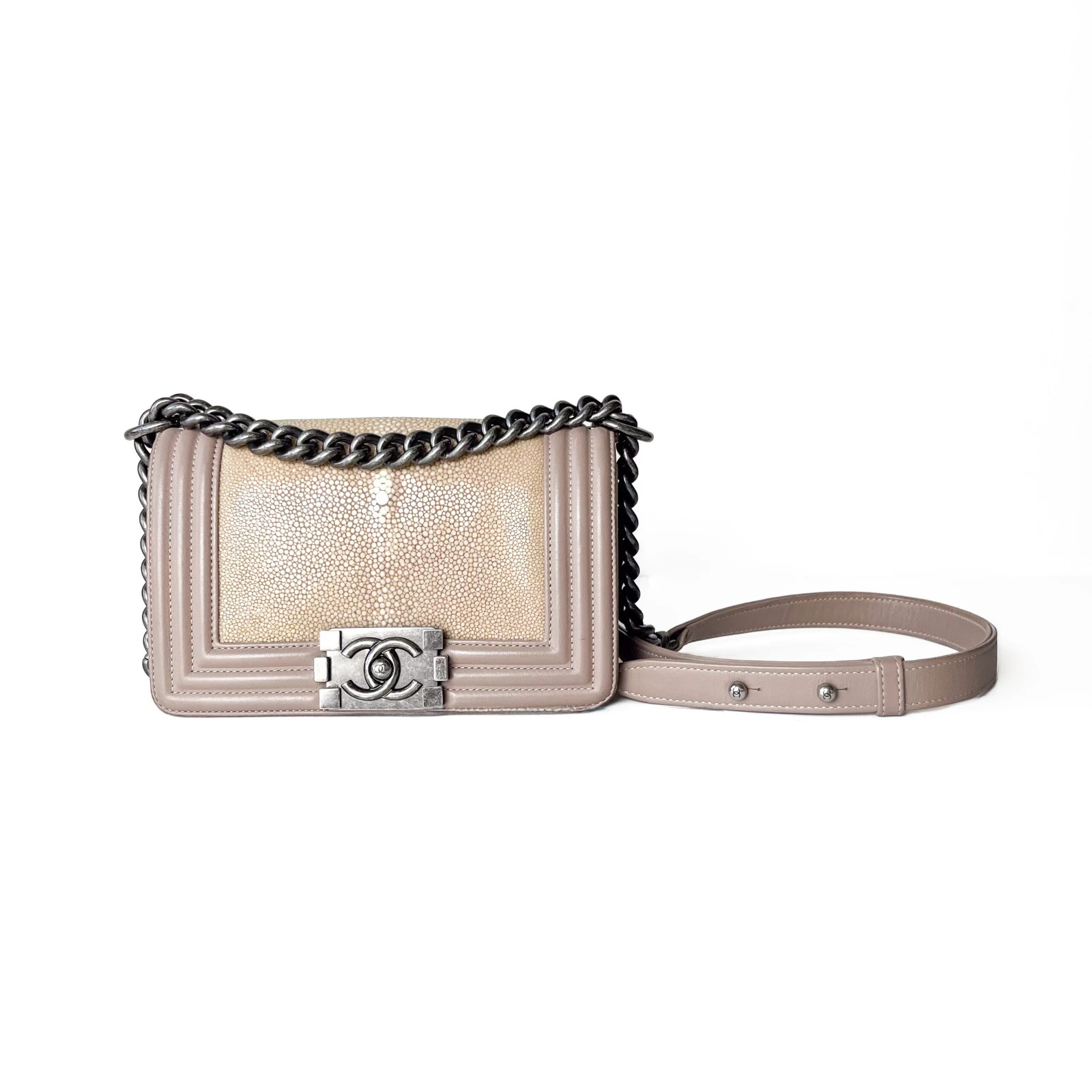 Chanel Taupe Leather Boy Flap Bag