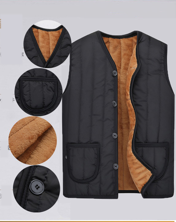Men Winter Warm Thicken Vest Fleece Lined Jackets Coat Sleeveless Waistcoat Gift