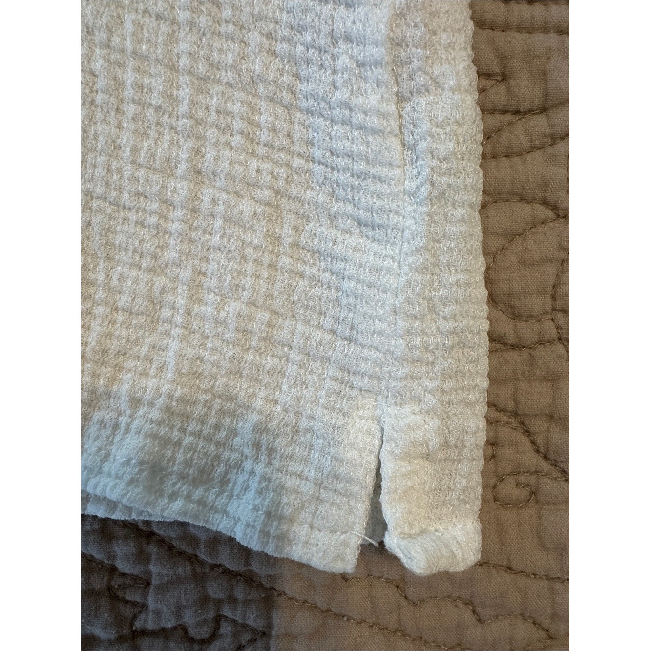 White Textured Short-Sleeve Button Shirt Beach Vacation Poolside