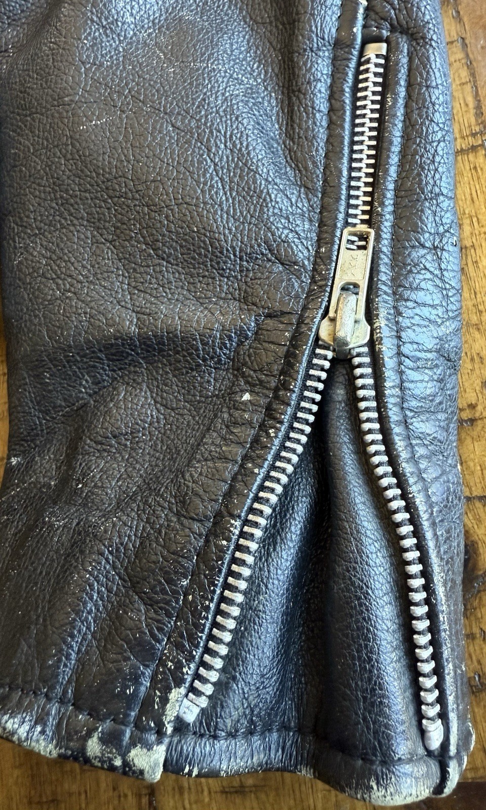 Vintage Open Road Men’s Small Black Genuine Leather Motorcycle Biker Moto Jacket