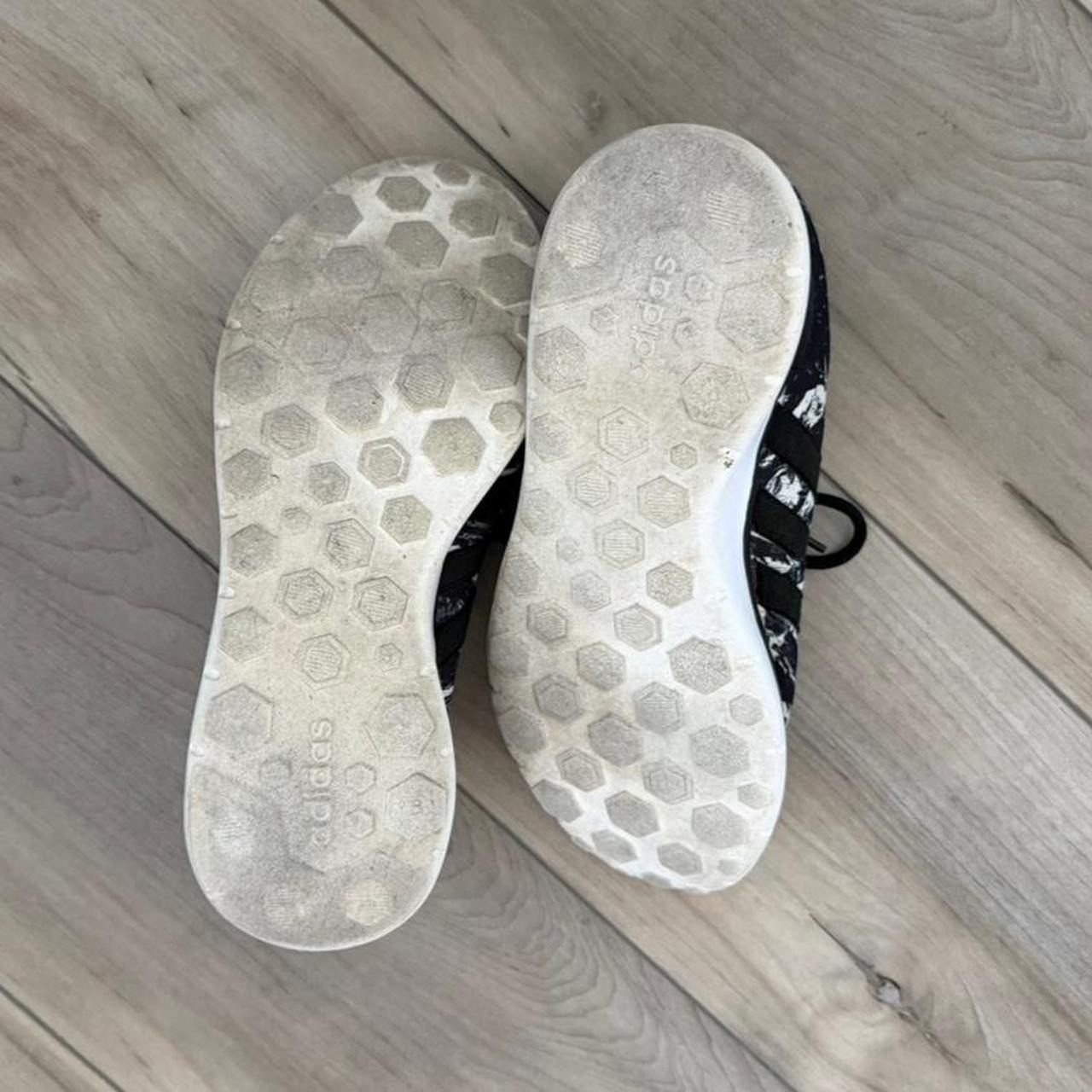 Adidas black and white cloud foam marbled camo style sneakers Women’s sz US 7.5
