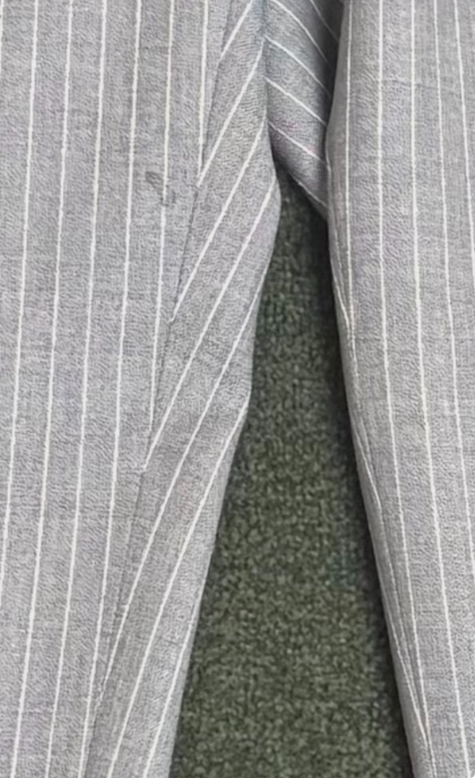 Canali 52L Gray Pinstripe Wool Suit 42L 36×34 Made Italy Bemberg Cupro
