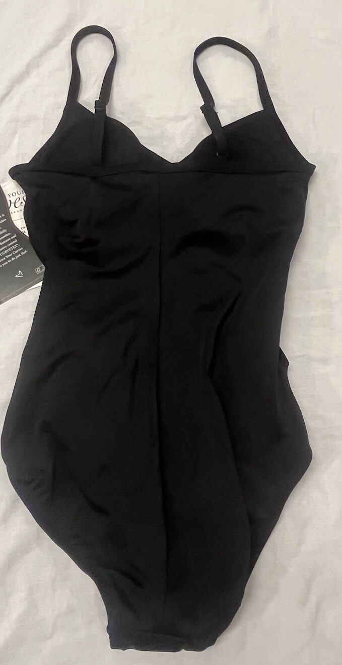 Embrace Your Curves By Miracle Brands Swimsuit Small Black Vacation Beach Pool