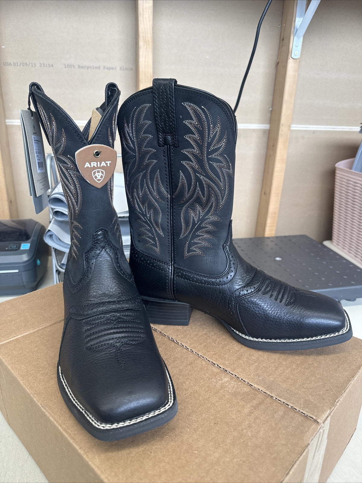 PICK SIZE – Ariat Men’s Black Sport Rider Western Boots – 10016292