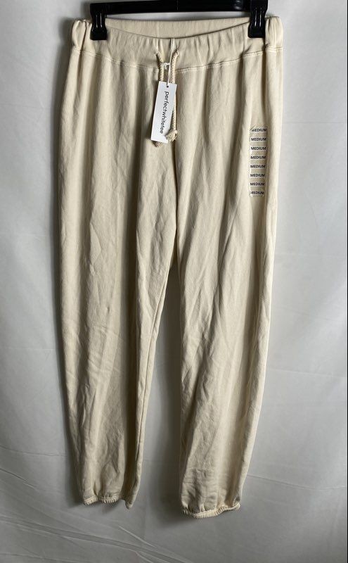 Perfect White Tee Women’s Joni Jogger Sweatpants Sugar Off-White Sz M NWT USA