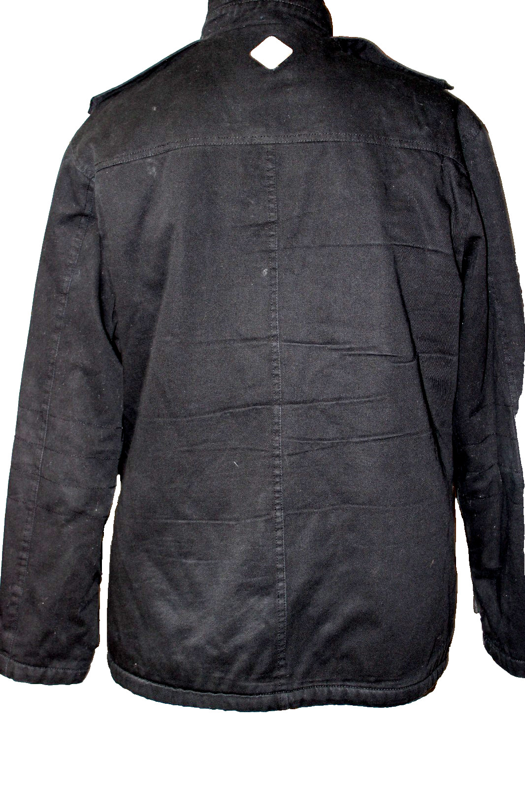 T F G Creative Garments Men Canvas Jacket SZ L Black 4 Pockets Insulated Casual