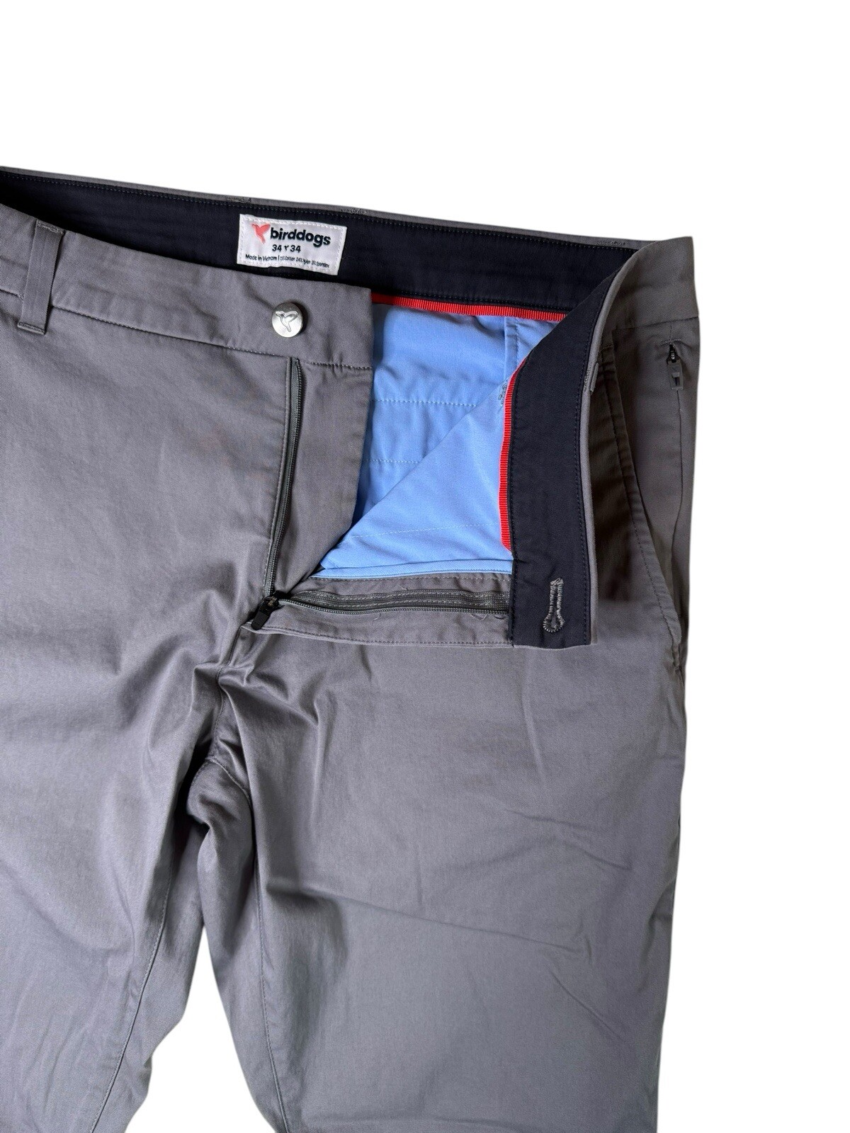 Mens Birddogs Stretch Khakis Stephen Jobs Unlined Graphite Gray Pants 34×34 -30″