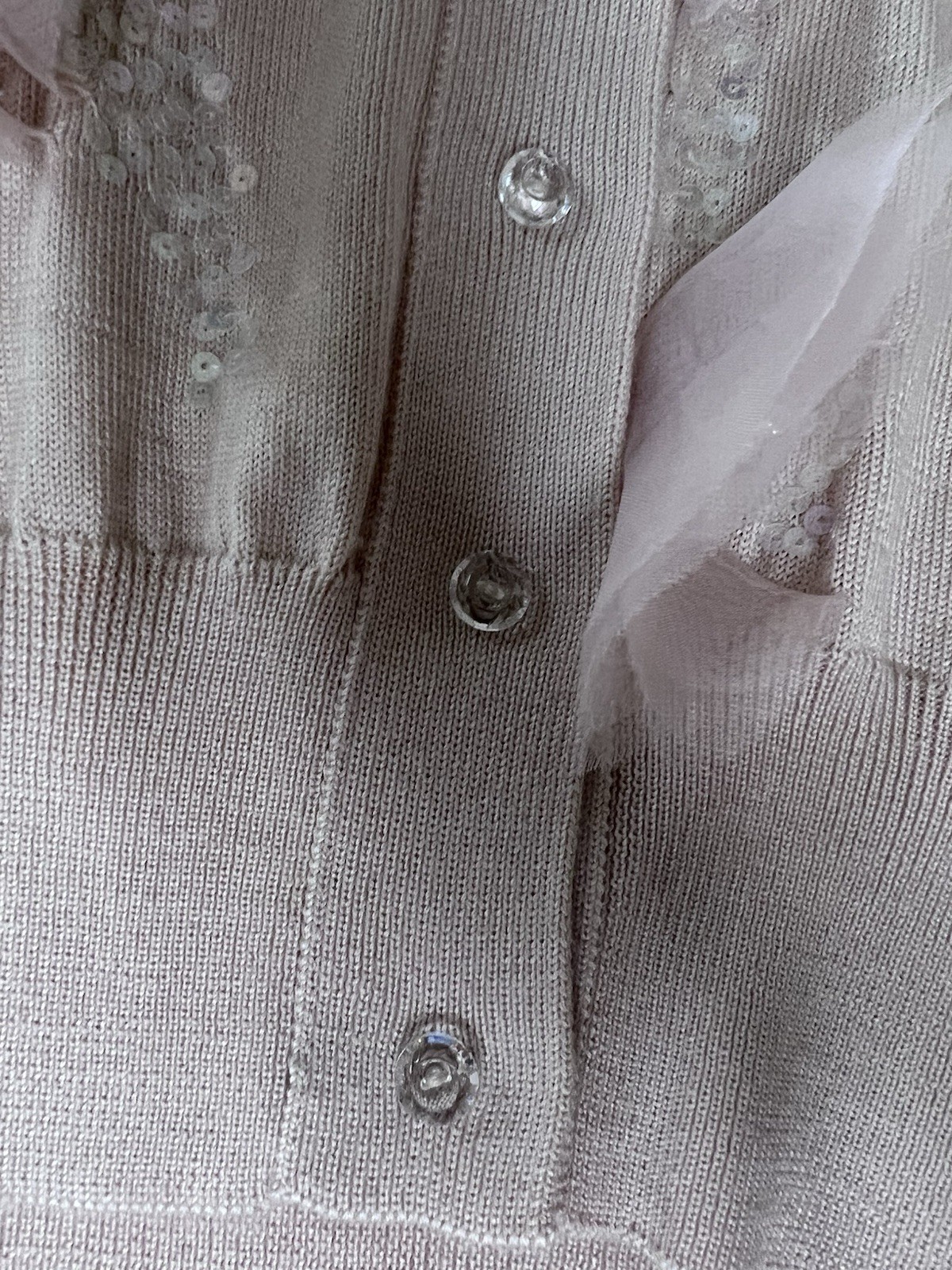 Oscar de la Renta Soft Pink Cardigan Size M Coquette Fairycore Romantic