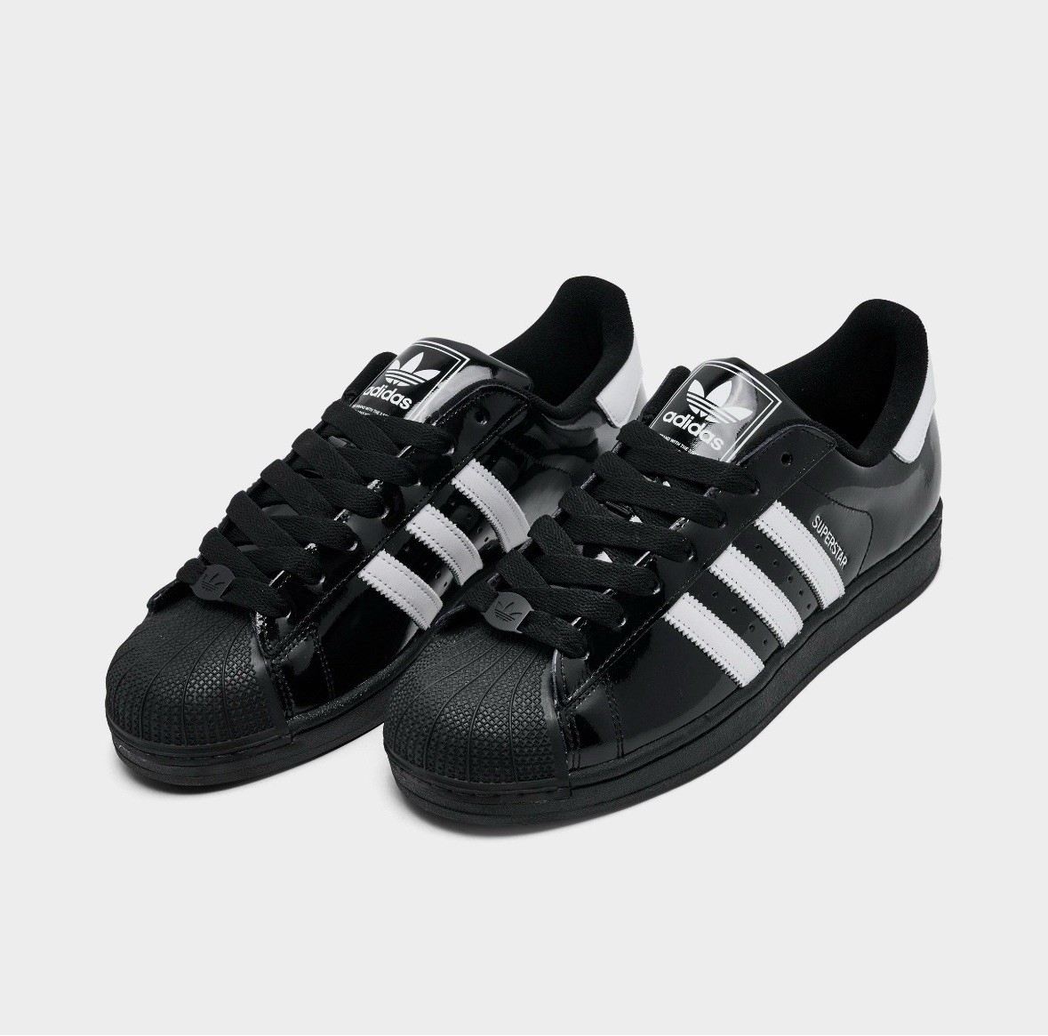 ADIDAS Superstar II Black White Red Patent Leather JR7313 Men’s sz 8-13