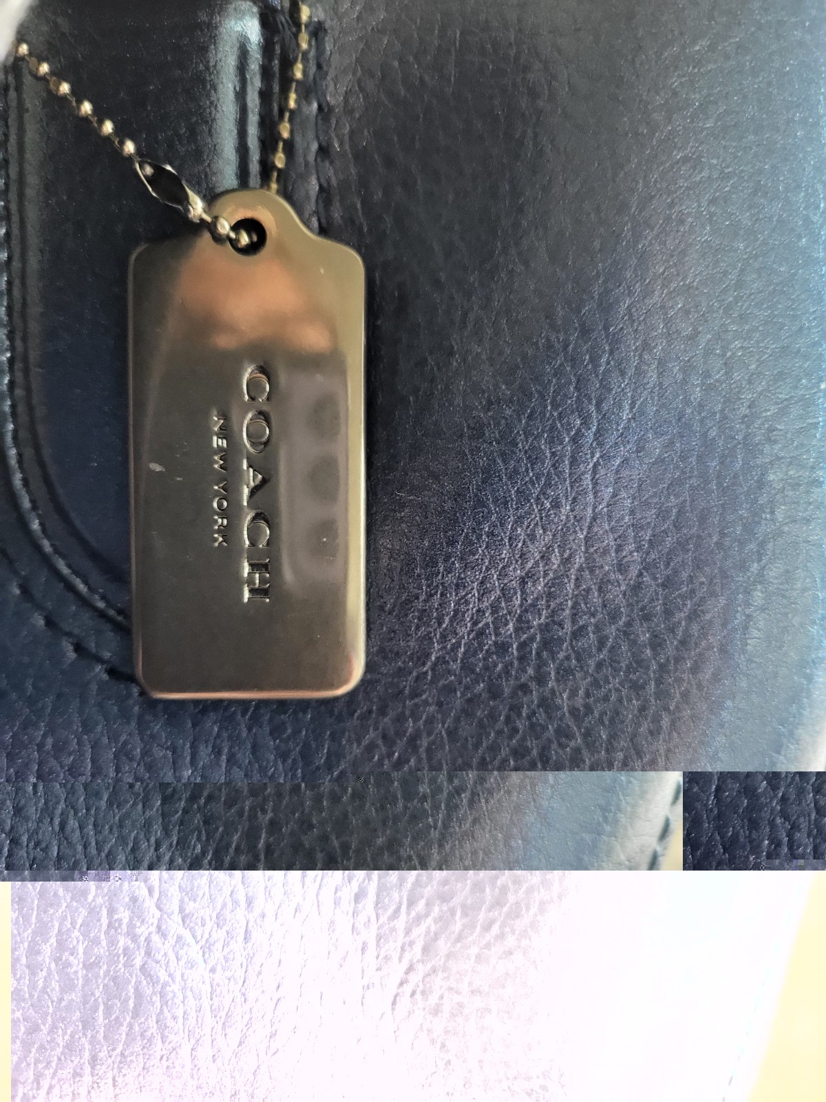 Coach Metallic Oil Slick Blue Large Derby Tote F59388