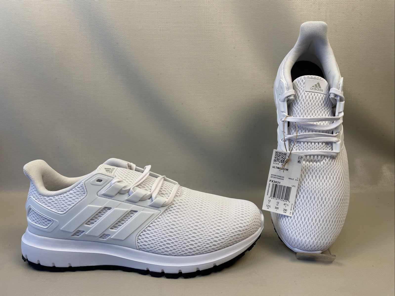 New adidas Ultimashow FX3631 Men’s White Mesh Athletic Sneakers Size 12.5 NIB