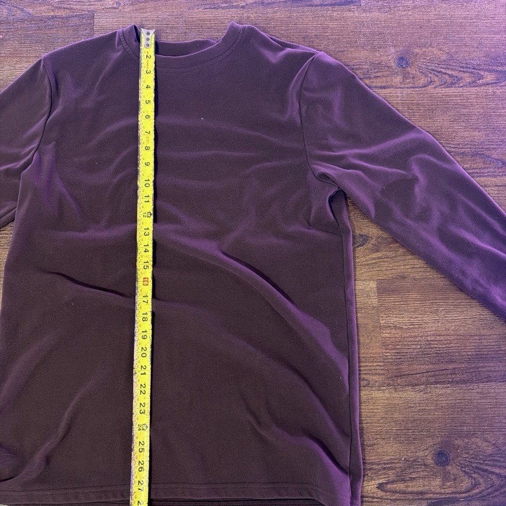 Women’s Purple Solid Crew Neck Long Sleeve Pullover Top, Regular Fit