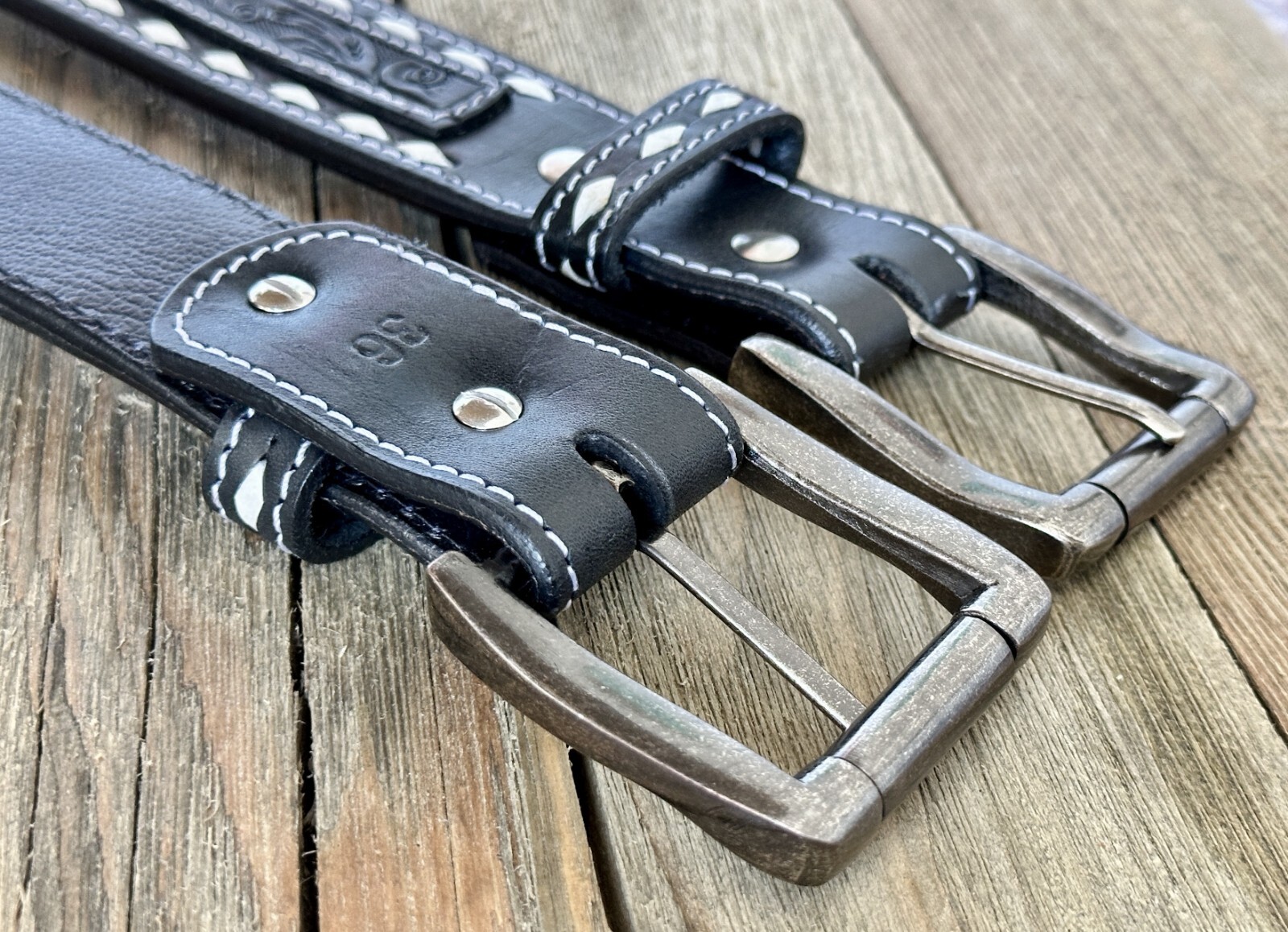 Handmade Heavy Duty Leather Work Tool Gun Belt 1.5″ Thick Belt Removable Buckle