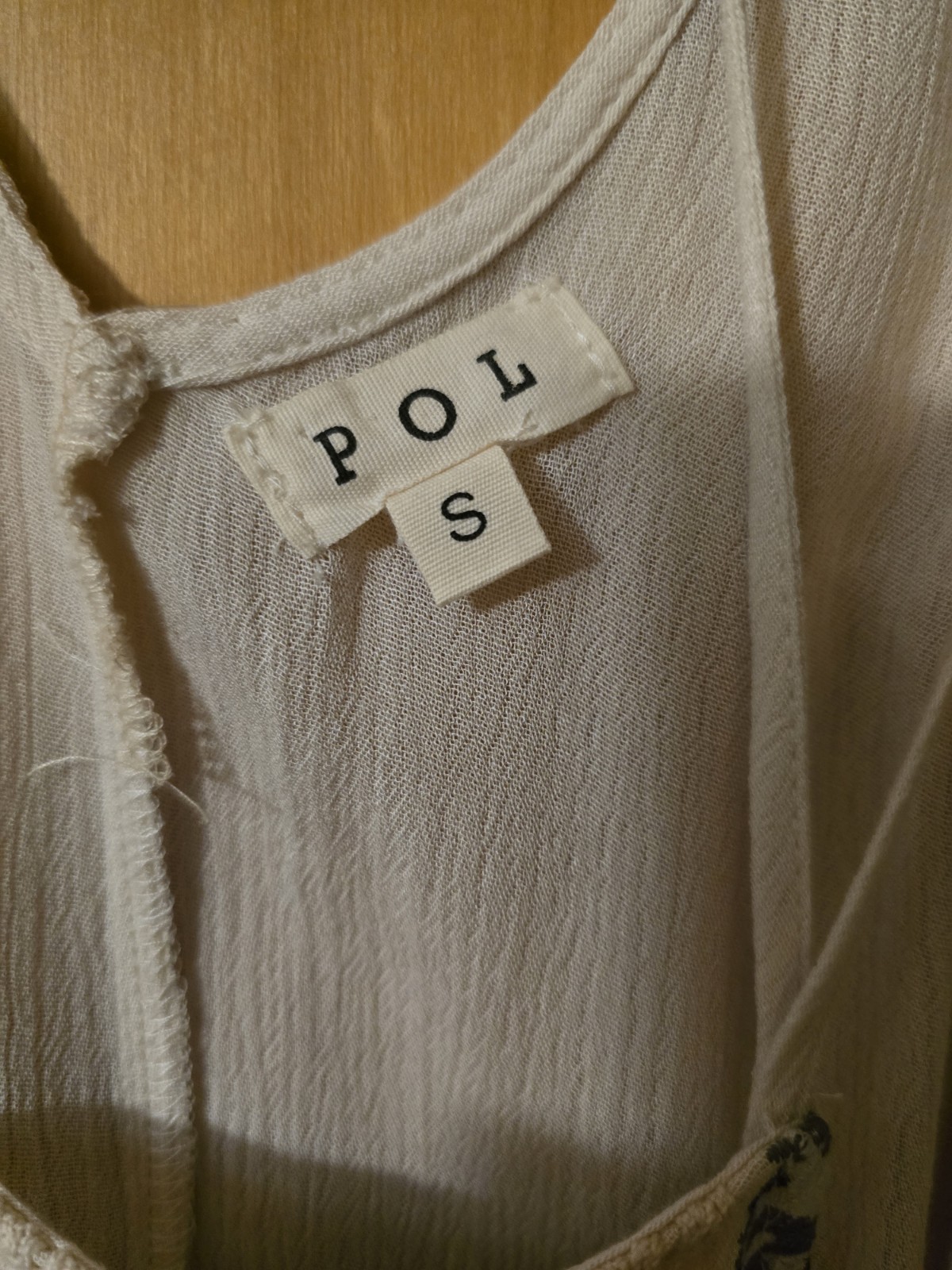Polo Ivory Cotton Rayon Woven Lightweight V-Neck Lace Cami Tank Top S JFT97