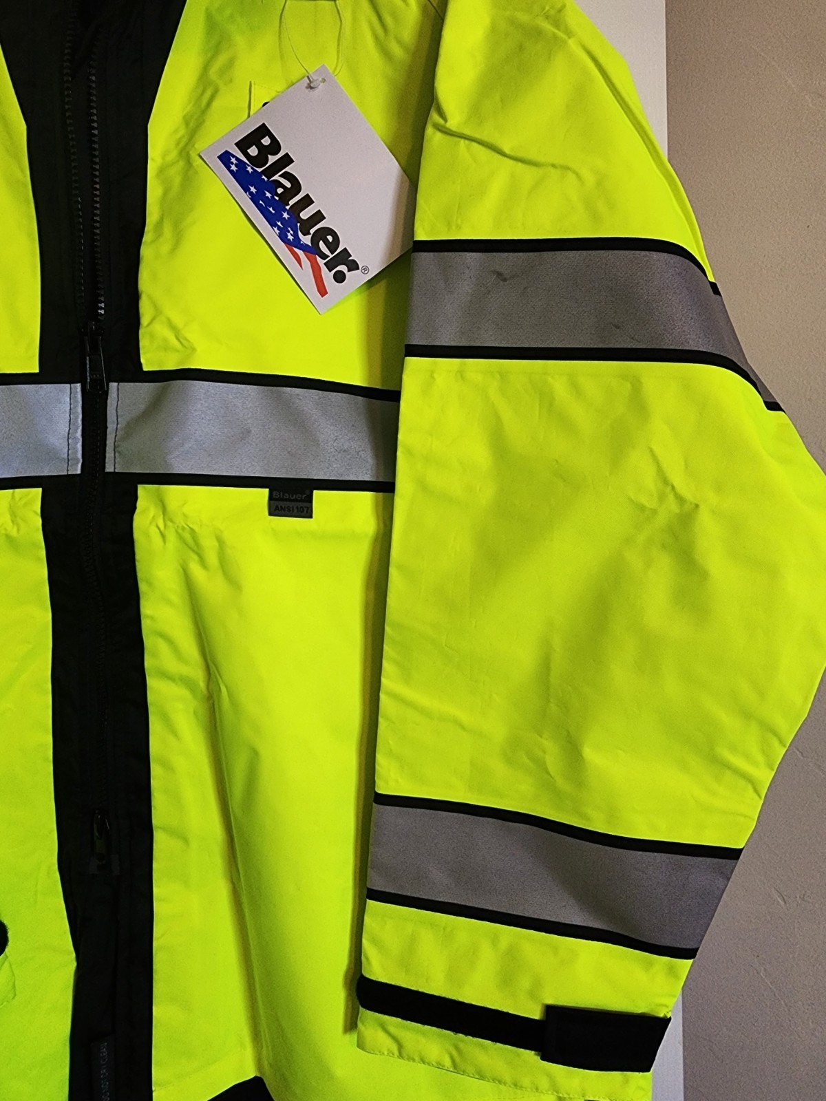 🛑Blauer 233R B.DRY Reversible Rain Jacket Hi-Vis Yellow SAFETY NWT L WORKWEAR