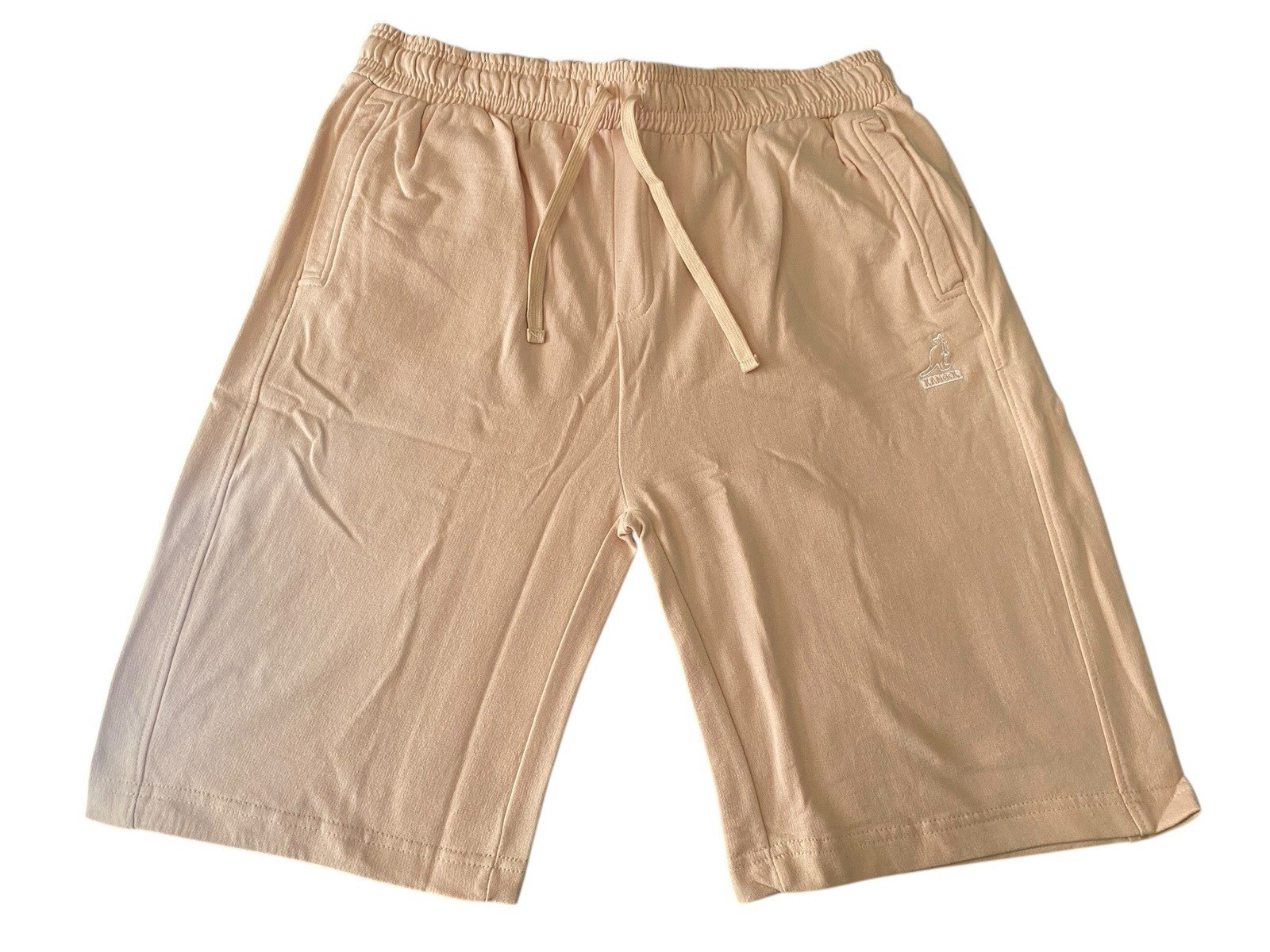 Kangol Men’s S Small Shorts Fleece Salmon Pink Casual Drawstring Pockets