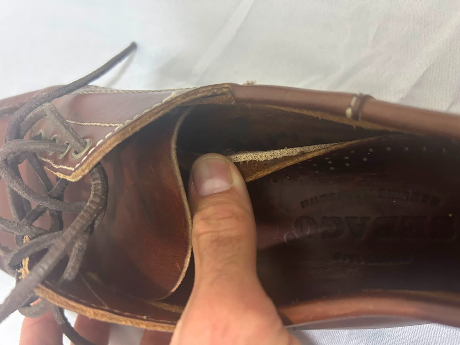 Sebago Genuine Handsewn Mens Brown Leather Moc Toe Oxford Size US 11W EUR 45
