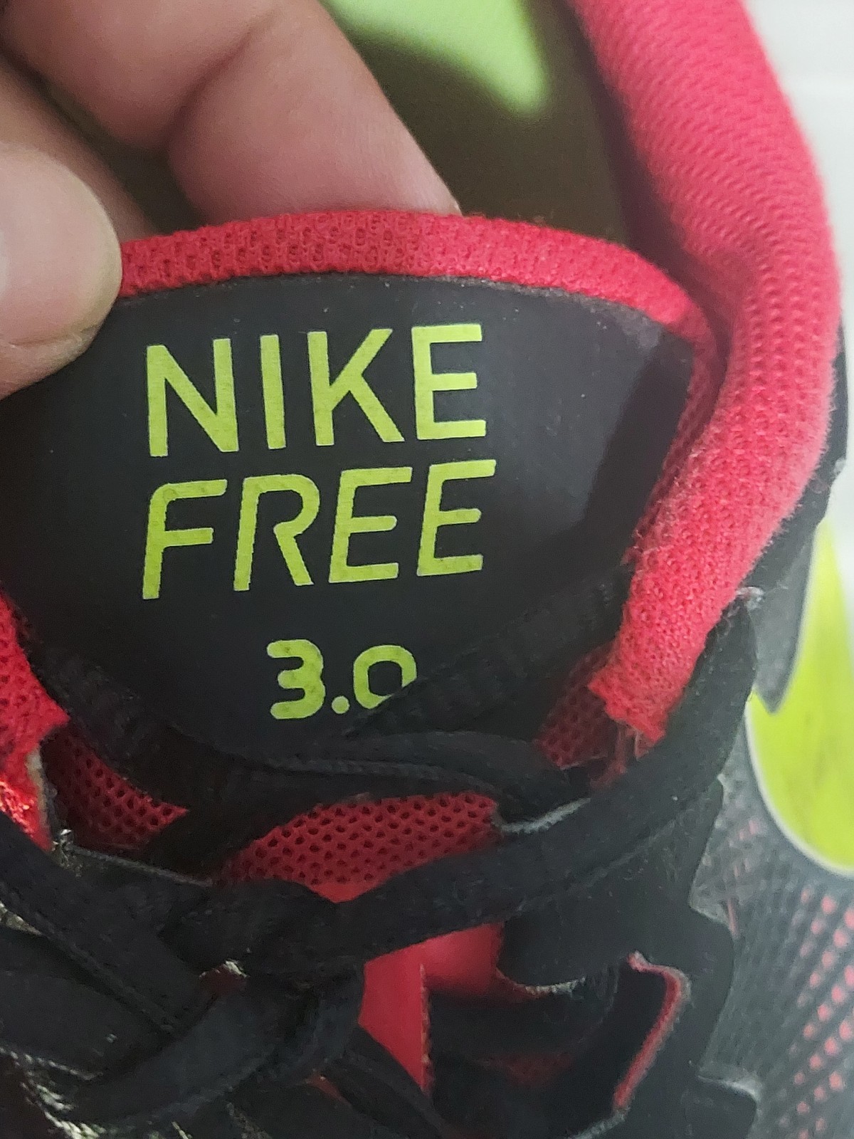 Nike Free 3.0 Men’s 11.5 Hyper Red Black Neon Green Running Shoes