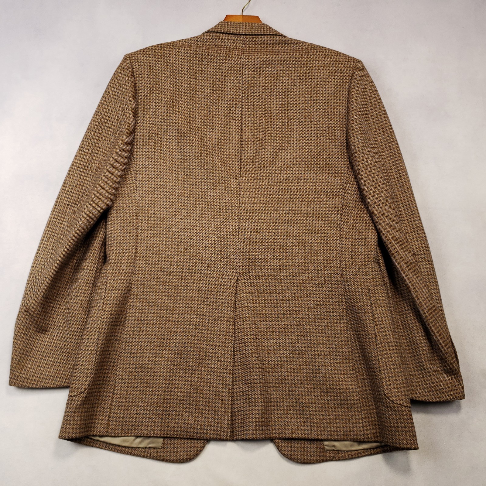 Mancillas Vintage Tweed Blazer Mens Size 44L Slim Houndstooth Wool Two Button