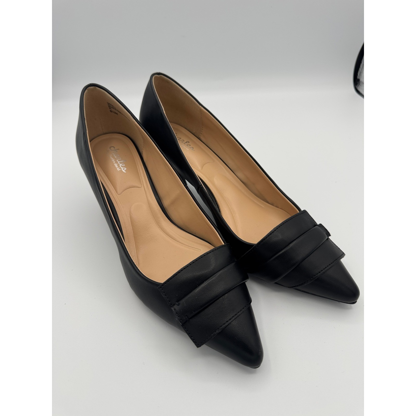 Charles by Charles David Abrino-1 Black Pointed Toe Pumps Heels Womens 8.5M