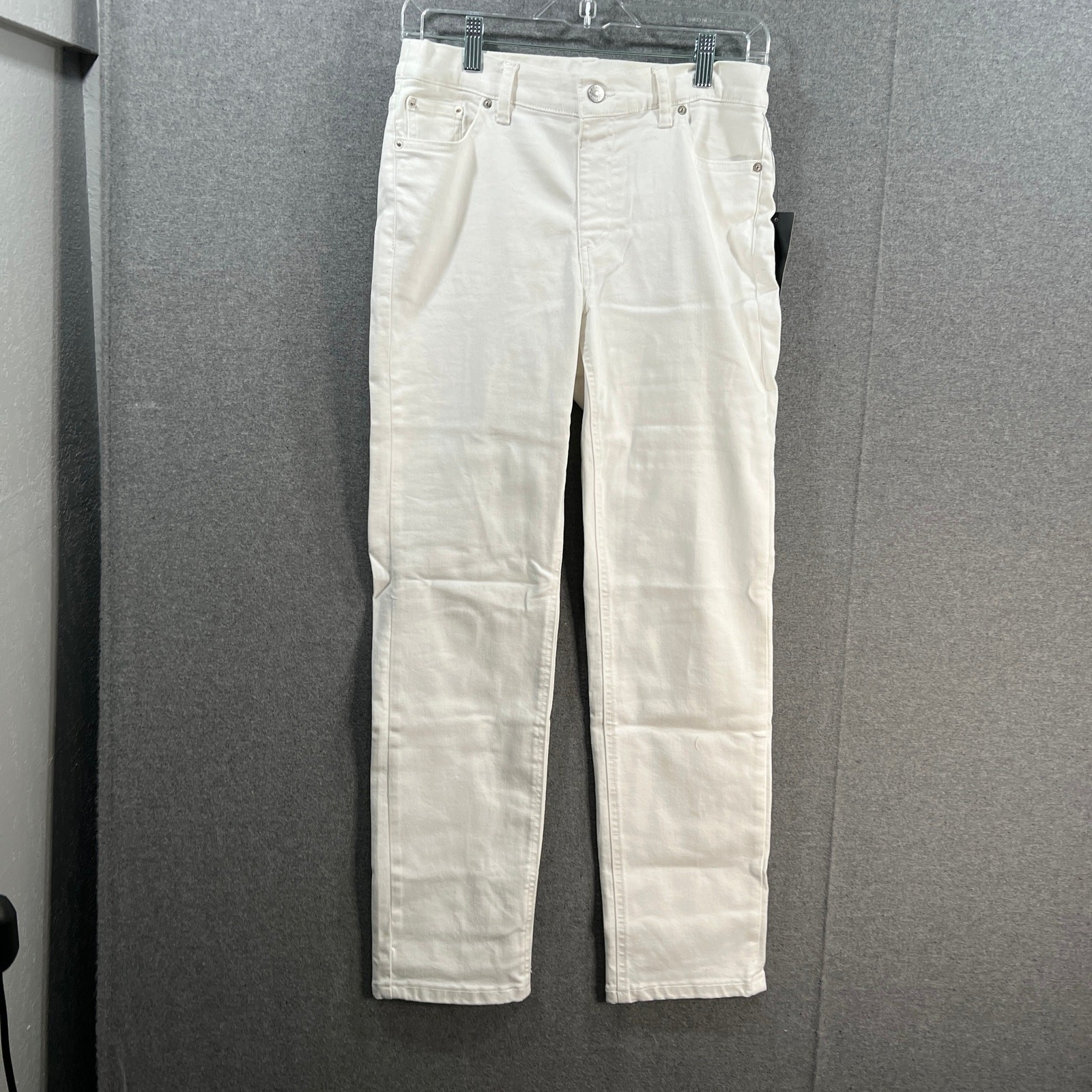 Denim & Co. Coolmax All Season Regular Straight Leg Jean White, Reg 6